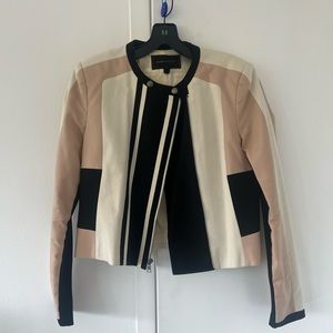 BCBGMAXAZRIA cotton color block jacket